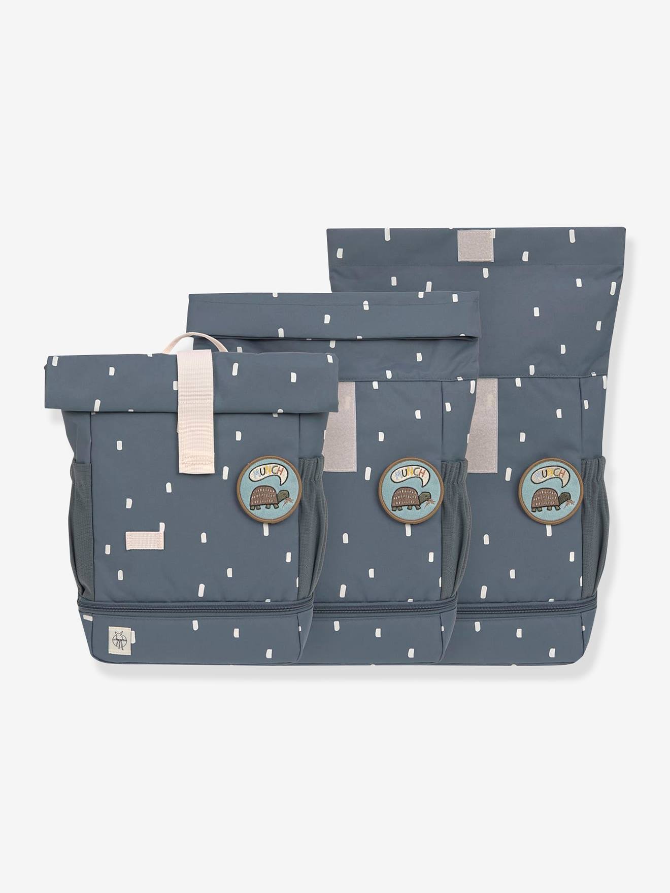 Mini sac à dos LÄSSIG Rolltop Happy Prints bleu nuit