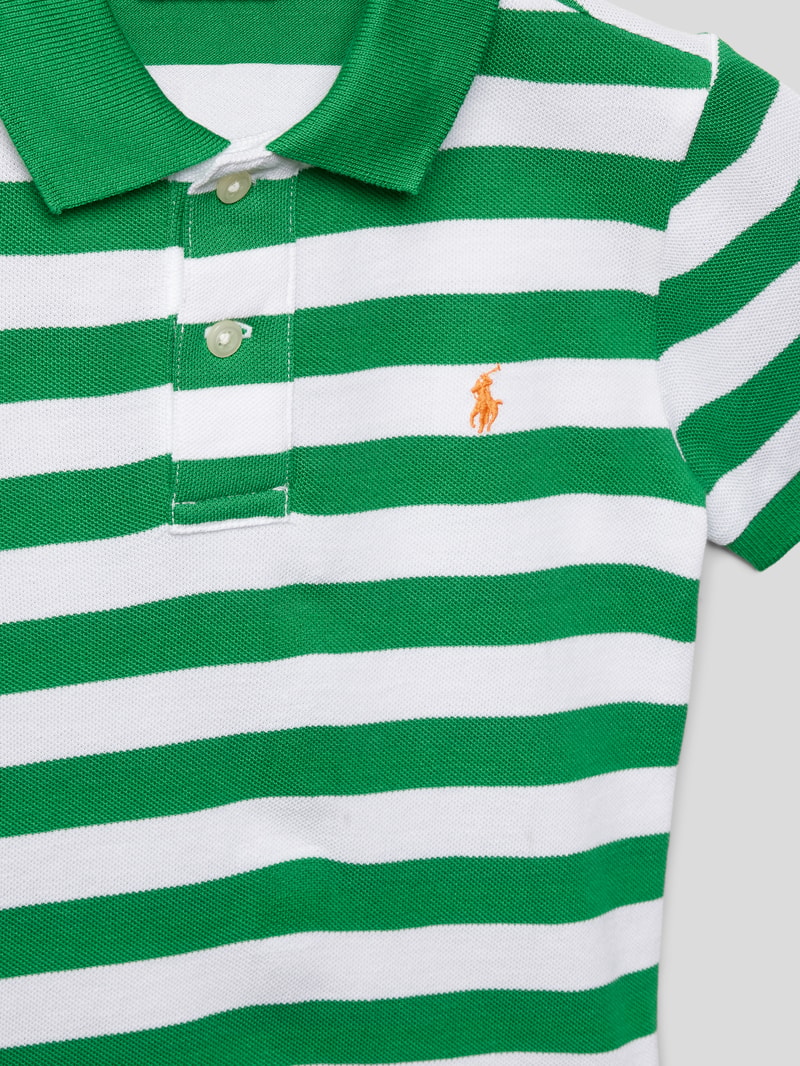 Poloshirt mit Streifenmuster in grün