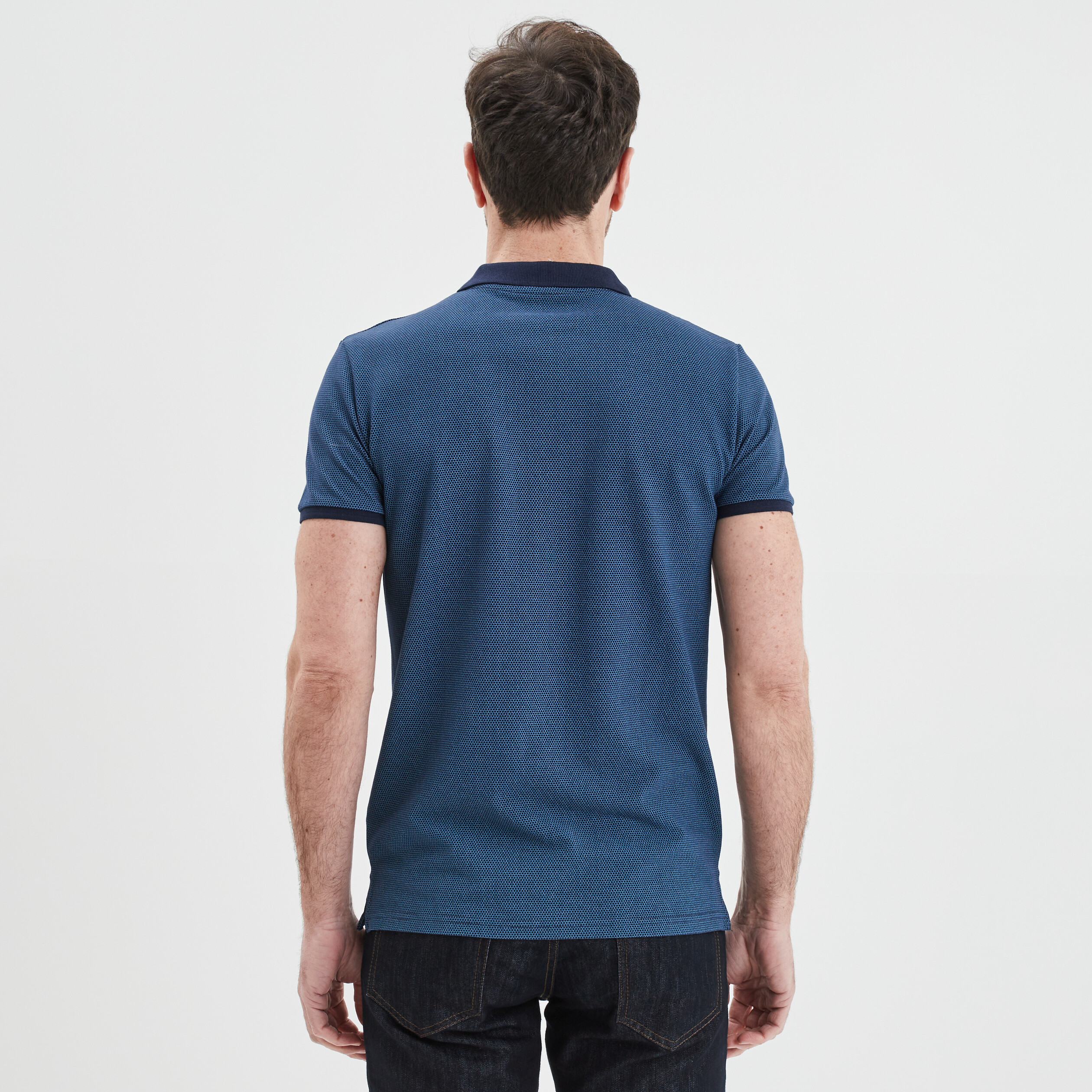 Polo droit manches courtes coton bleu marine homme | La Halle