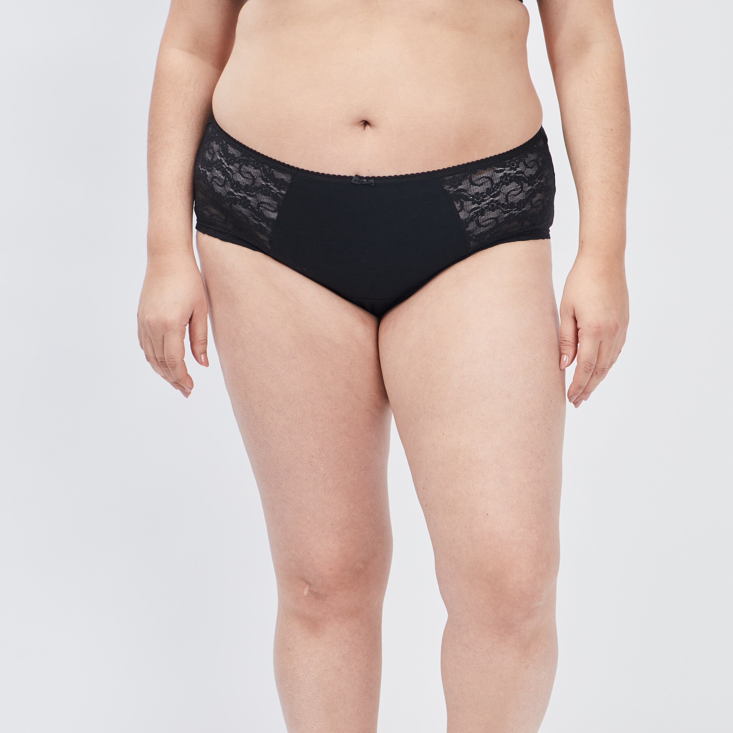 Shorty en coton noir femme grande taille | La Halle