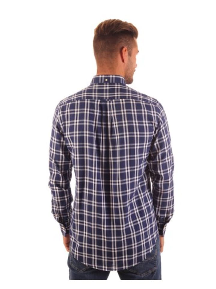 Gant Hemd in Marineblau / Weiß günstig kaufen