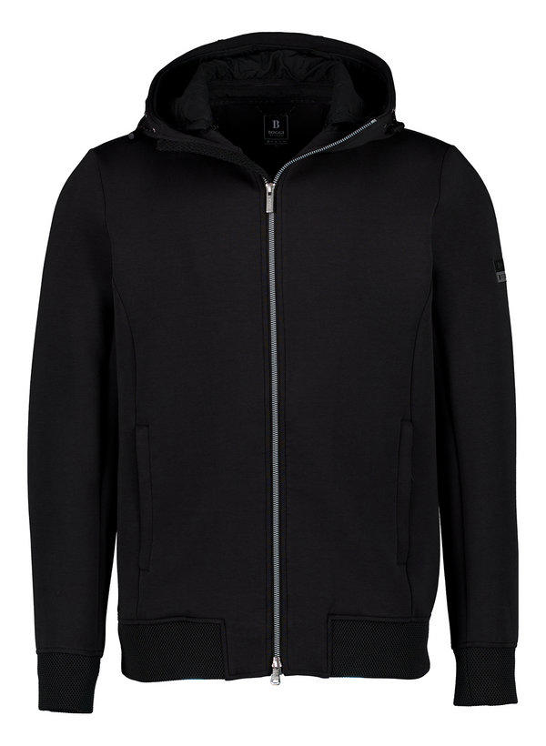 BOGGI MILANO, Sweatjacke, Baumwoll-Stretch, schwarz
