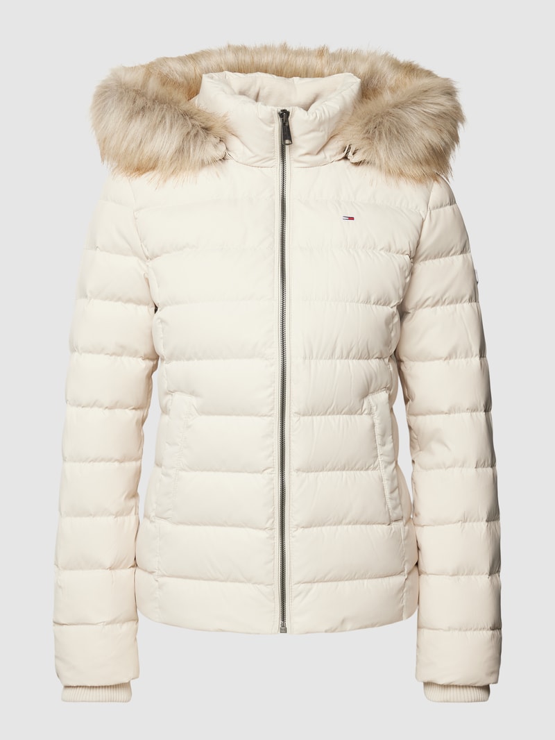 Steppjacke mit Label-Stitching in offwhite