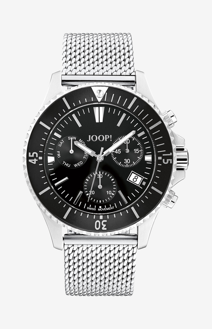 Herrenuhr in Silber/Schwarz