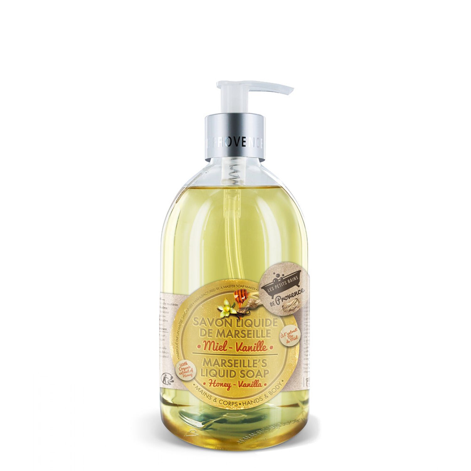 Les Petits Bains de Provence Savon Liquide de Marseille Parfum Miel-Vanille