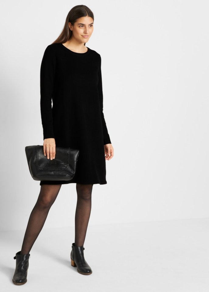 Basic Strickkleid mit recycelter Baumwolle