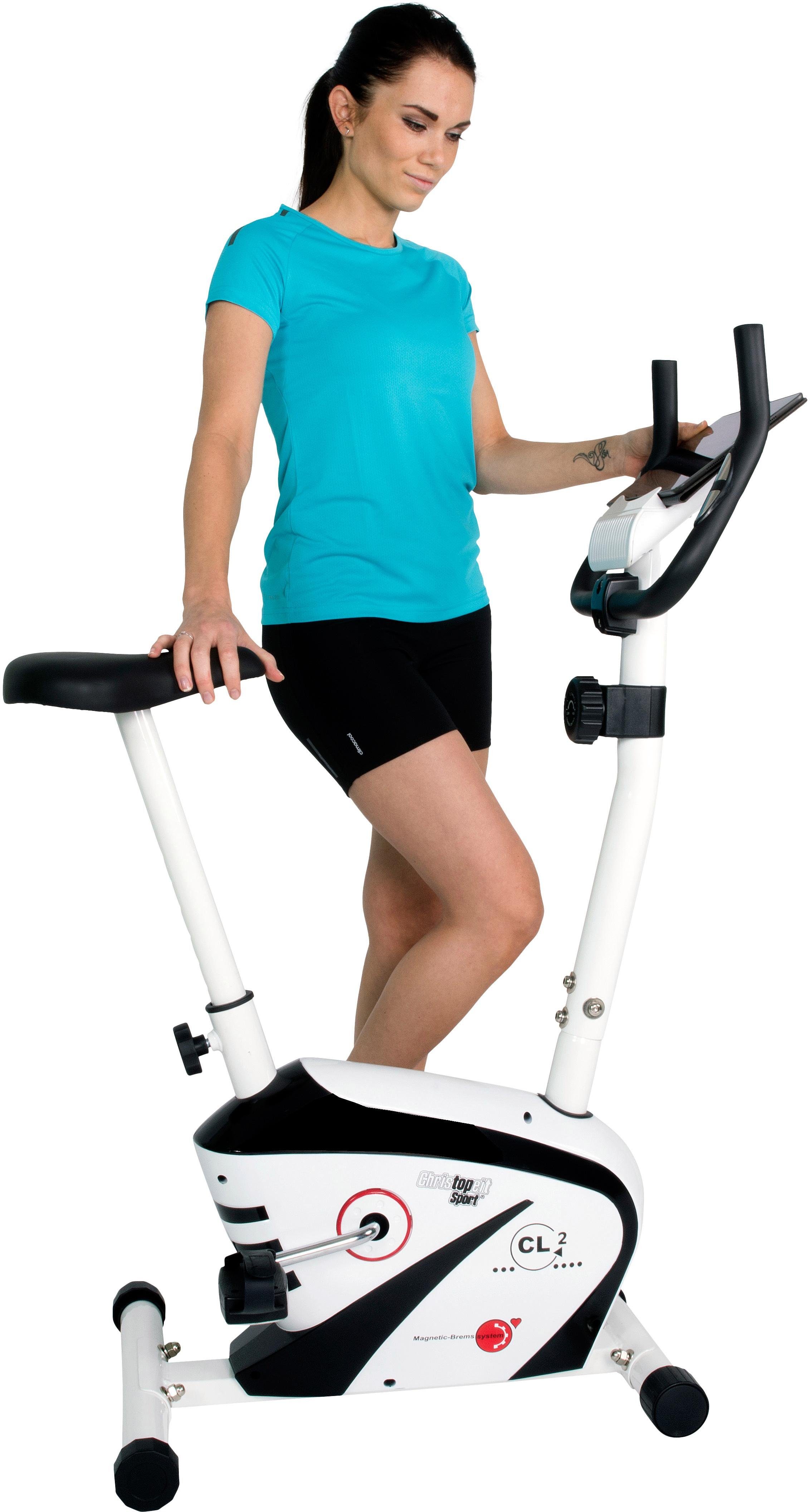 Christopeit Sport® Heimtrainer CL 2, Computer mit Halterung für Tablet bzw. Smartphone