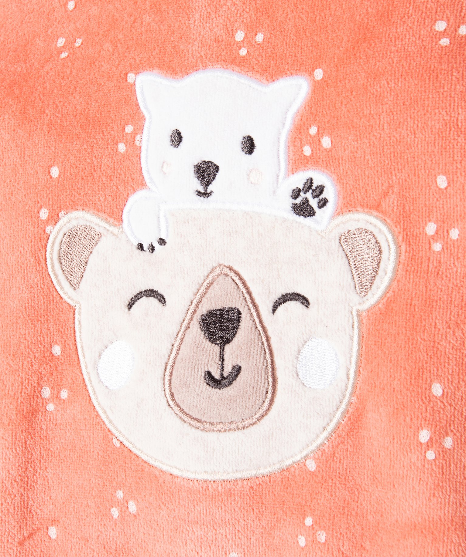 Pyjama bébé à pont-dos en velours à motifs ours orange | GEMO
