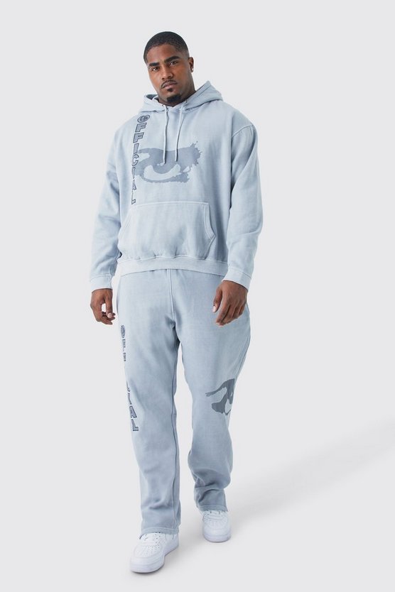 Plus Oversize Trainingsanzug mit Grafitti-Print