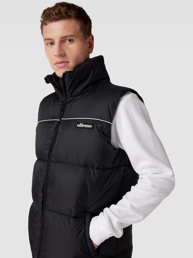 Steppweste mit Two-Tone-Machart Modell 'PASSERO' in schwarz