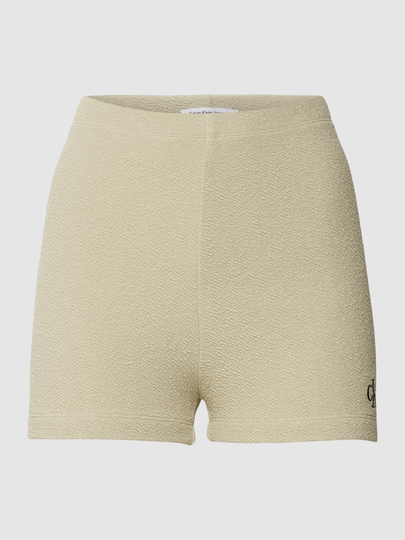 High Rise Shorts mit Logo in schilf