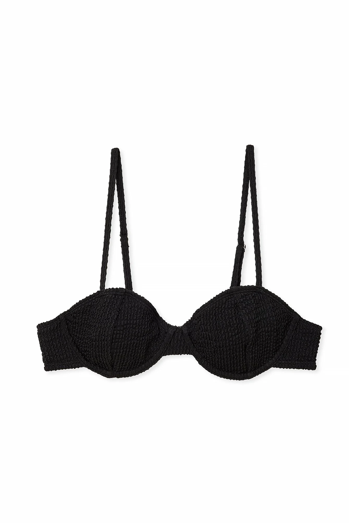 Gesmokter Bikini-Oberteil mit Bügeln