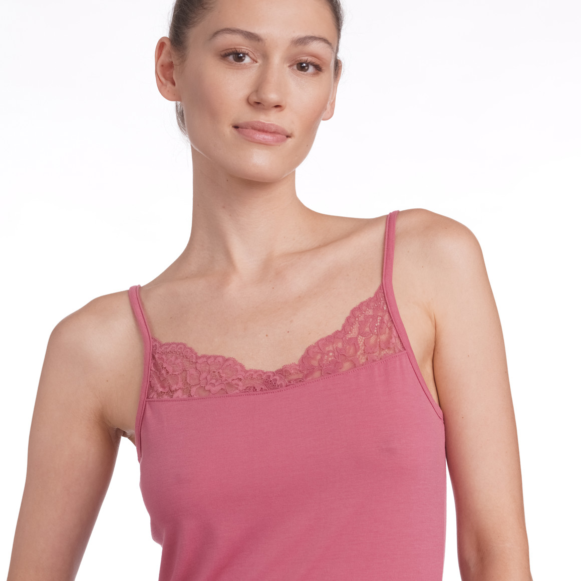 2 Damen Unterhemden mit Spitze