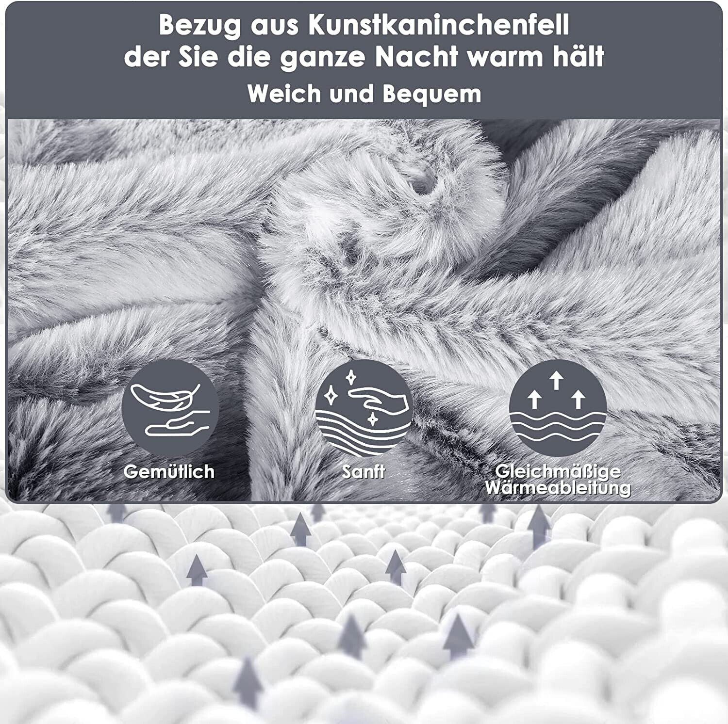 HZRC Wärmekissen Wärmflasche mit Bezug Kängurutasche - 2.0L Wärmflaschen Auslaufsicher, Bettflasche mit Superweichem Abnehmbarem Bezug