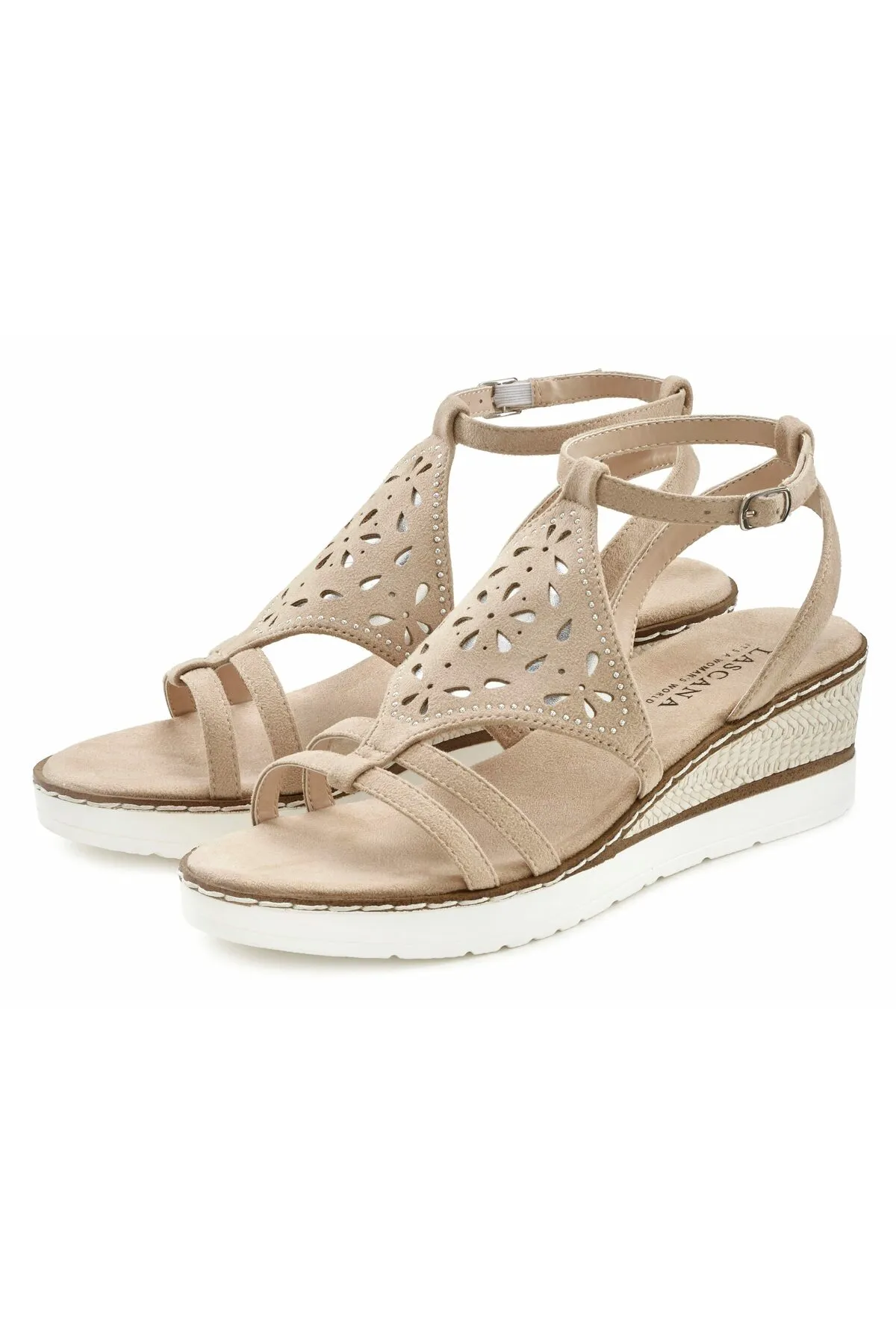LASCANA  Sandalette - Beige - Keilabsatz