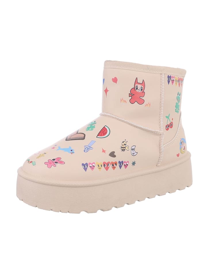 Ital-Design Stiefelette in Hellbraun günstig kaufen 32
