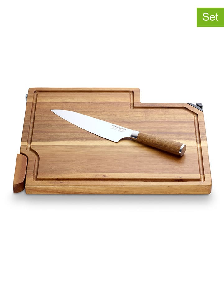 Echtwerk 2tlg. Messer-Set in Hellbraun/ Silber günstig kaufen onesize