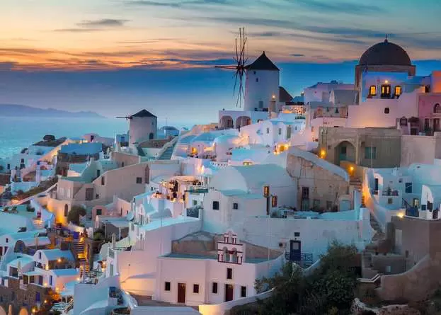 Puzzle 1000 Teile - Abend über Santorini