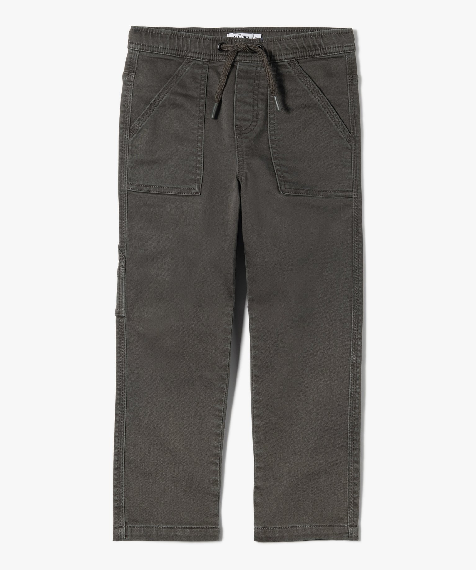 Pantalon Garçon à taille élastiquée et grandes poches pl... gris | GEMO