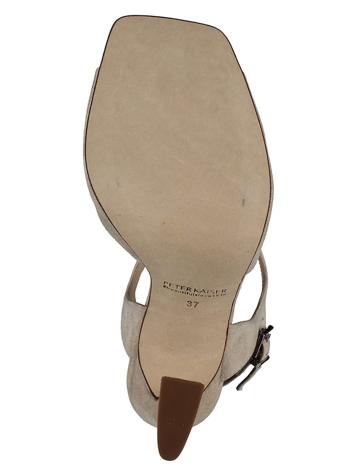 PETER KAISER Leder-Sandaletten in Beige günstig kaufen