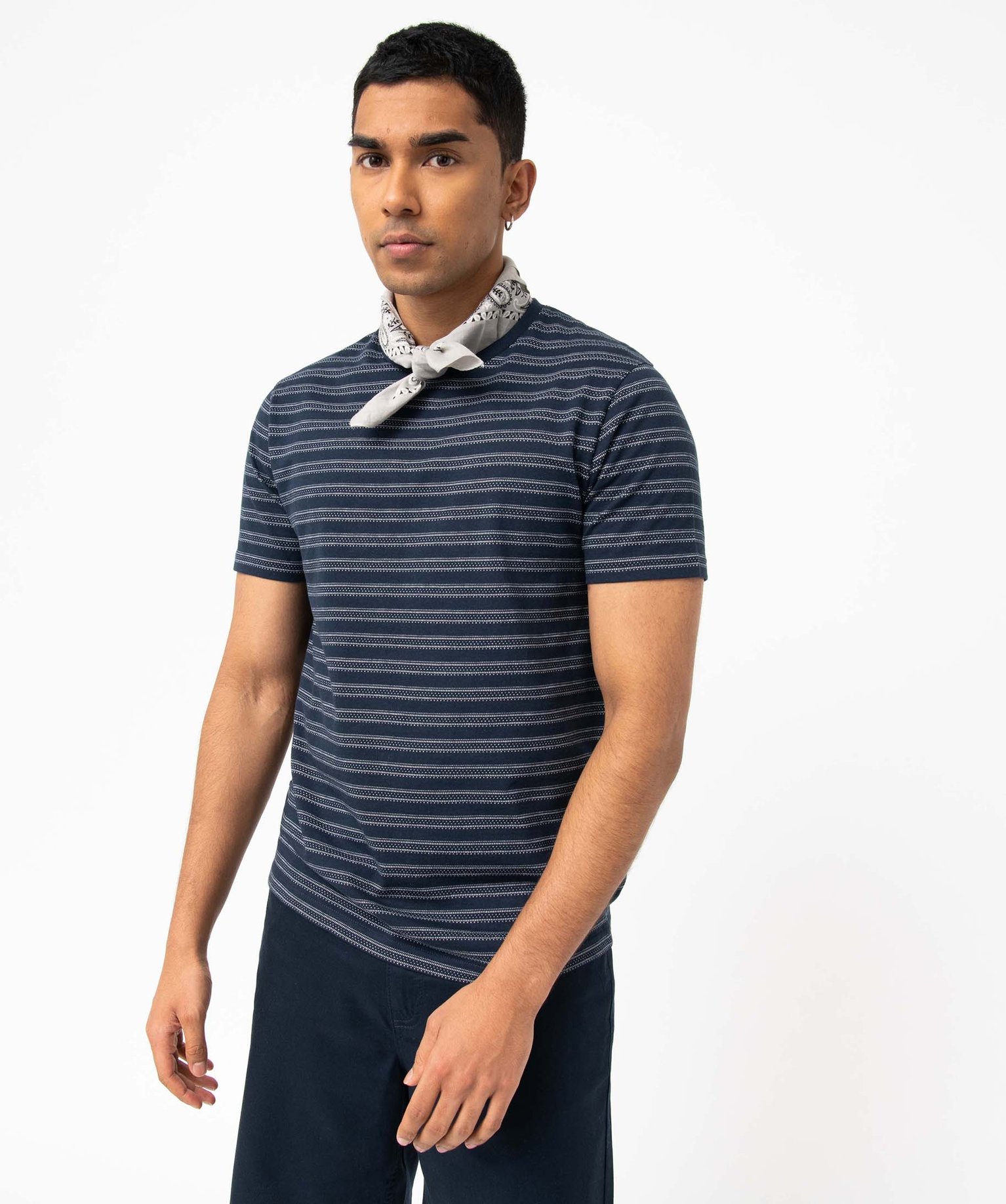 Tee-shirt homme à manches courtes et rayures fantaisie raye | GEMO