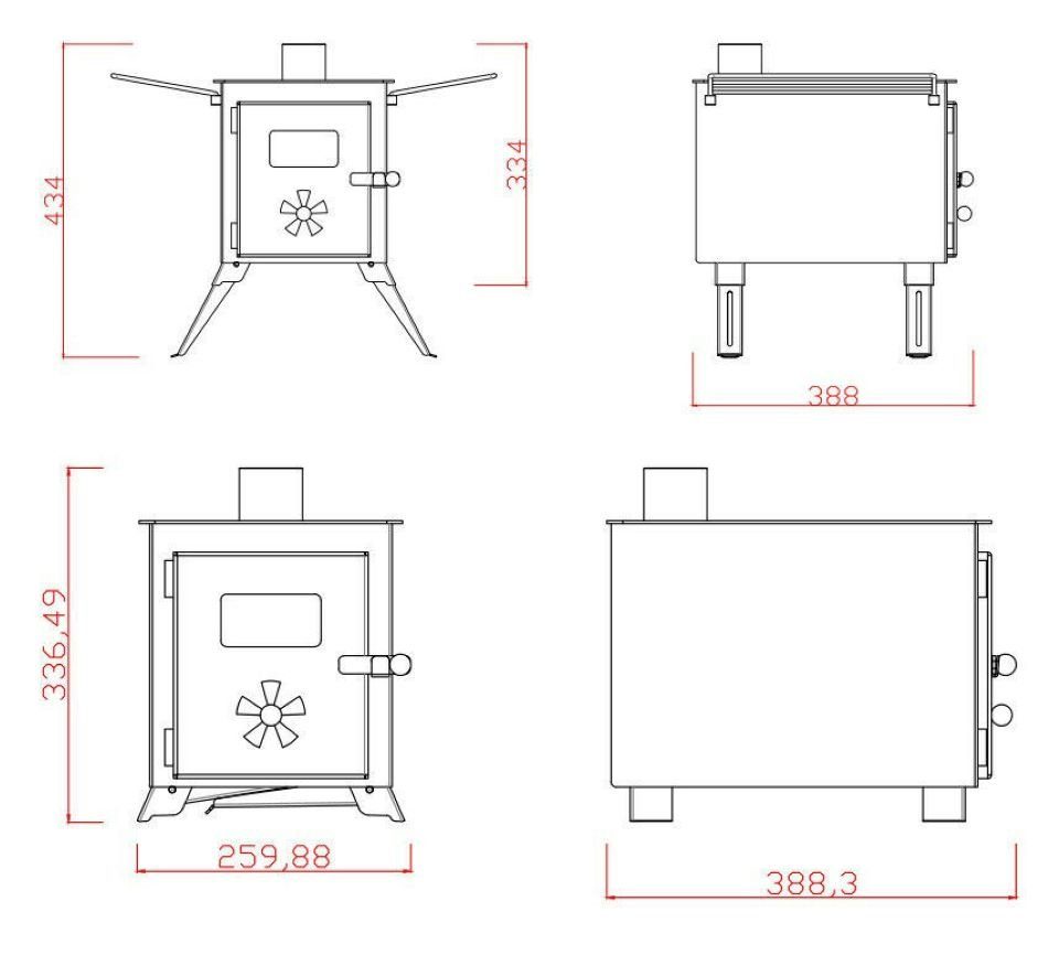 NJ The right choice Feuerstelle FO-07, (Zeltheizung Terrassenofen Gartenkamin Kamin Feuerstelle), Camping Holzofen Zeltheizung Terrassenofen Gartenkamin Kaminofen