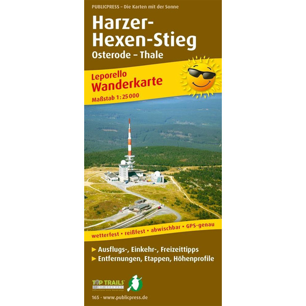Wanderkarte Harzer Hexen-Stieg 1 : 25 000 - Wanderkarte