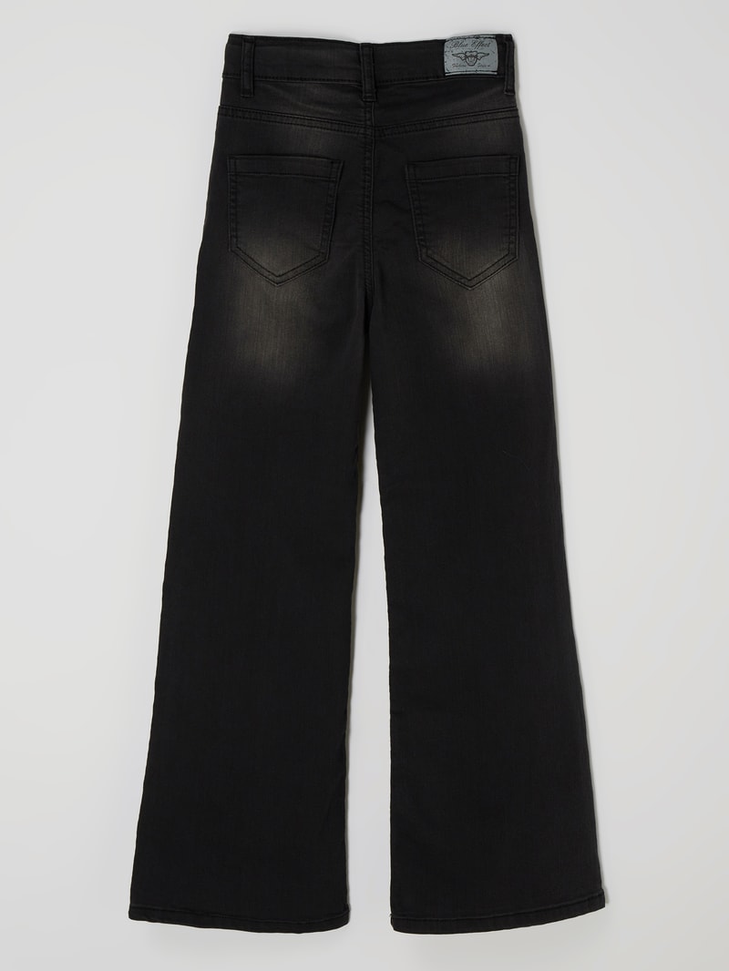 Wide Leg Jeans mit Stretch-Anteil in schwarz