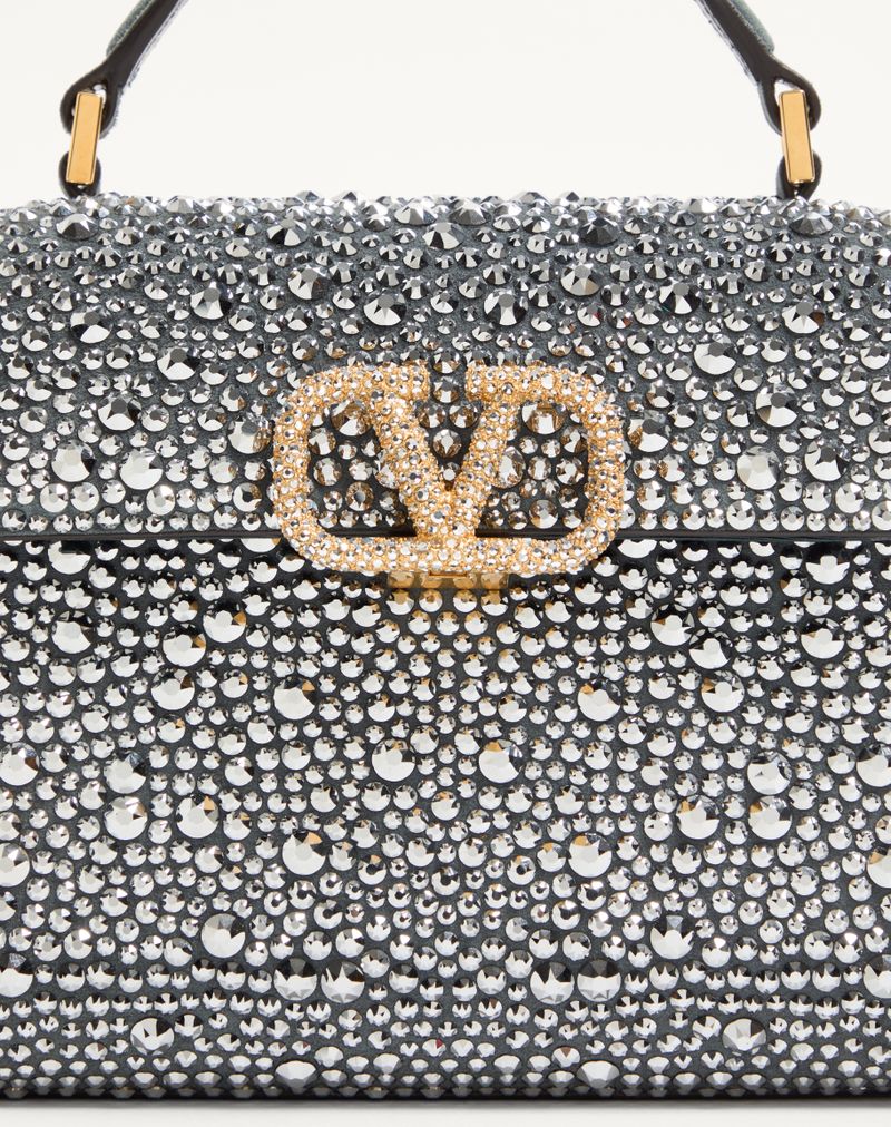 Bolsa Valentino Garavani Vsling Mini com Strass e Logotipo de Joia