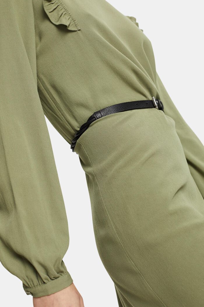 Schmaler Flechtgürtel aus Leder mit Metallschnalle
