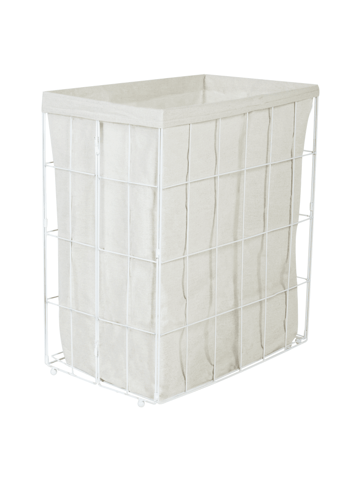 Beliani Wäschekörbe MIRISSA in Weiß/Heller Holzfarbton - (W) 60 x (H) 52 x (L) 32 cm günstig kaufen onesize