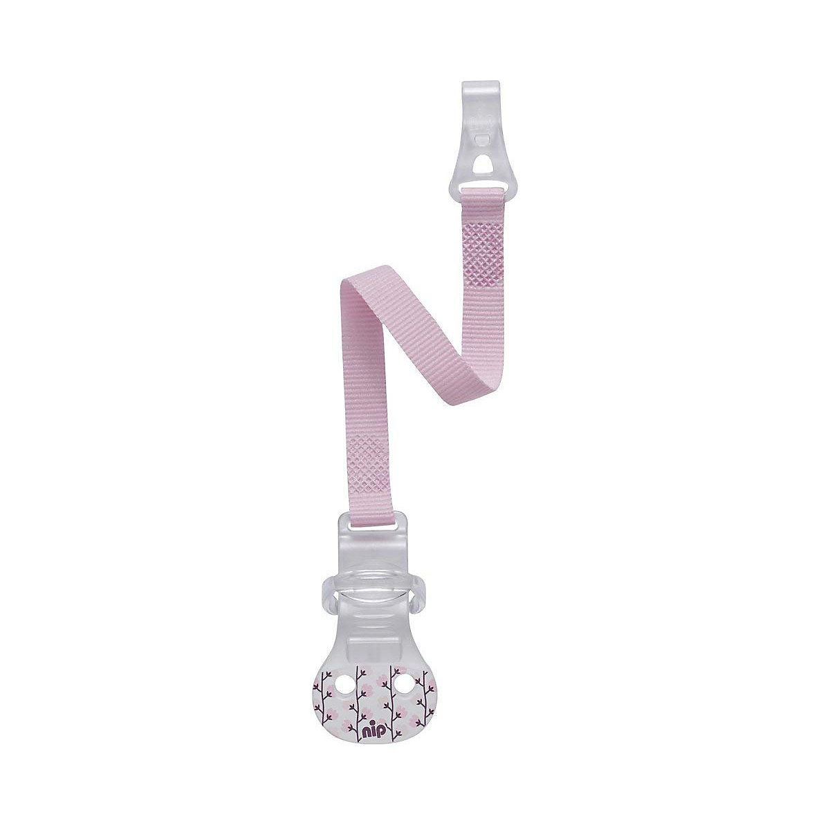 Schnullerband mit Haken, für Schnuller mit Ring, rosa