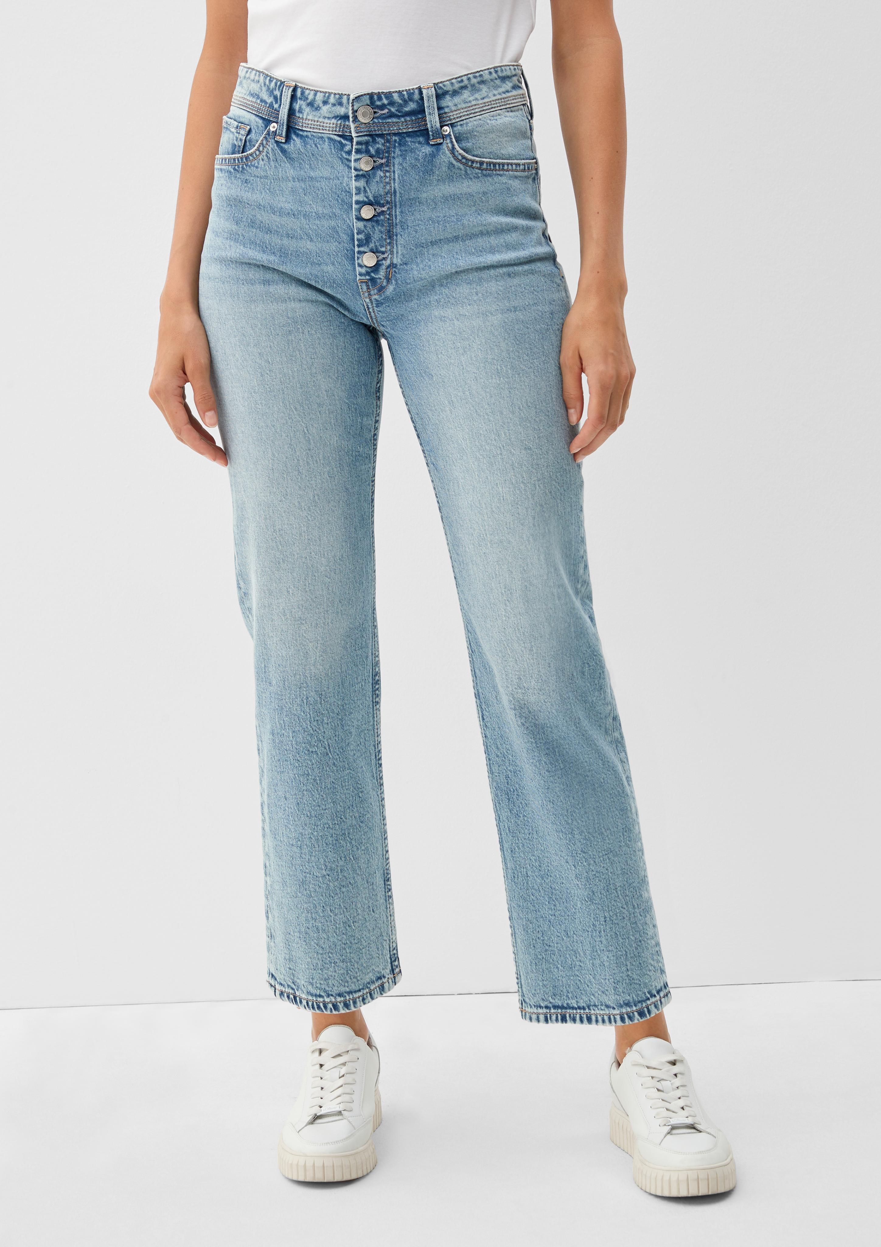 Cropped-Jeans Karolin / Regular Fit / High Rise / Straight Leg   2120759-53Z4