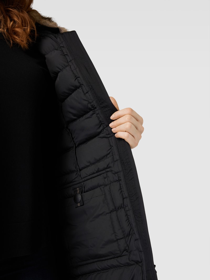Funktionsjacke mit Kunstfellbesatz Modell 'ABENDSTERN' in schwarz