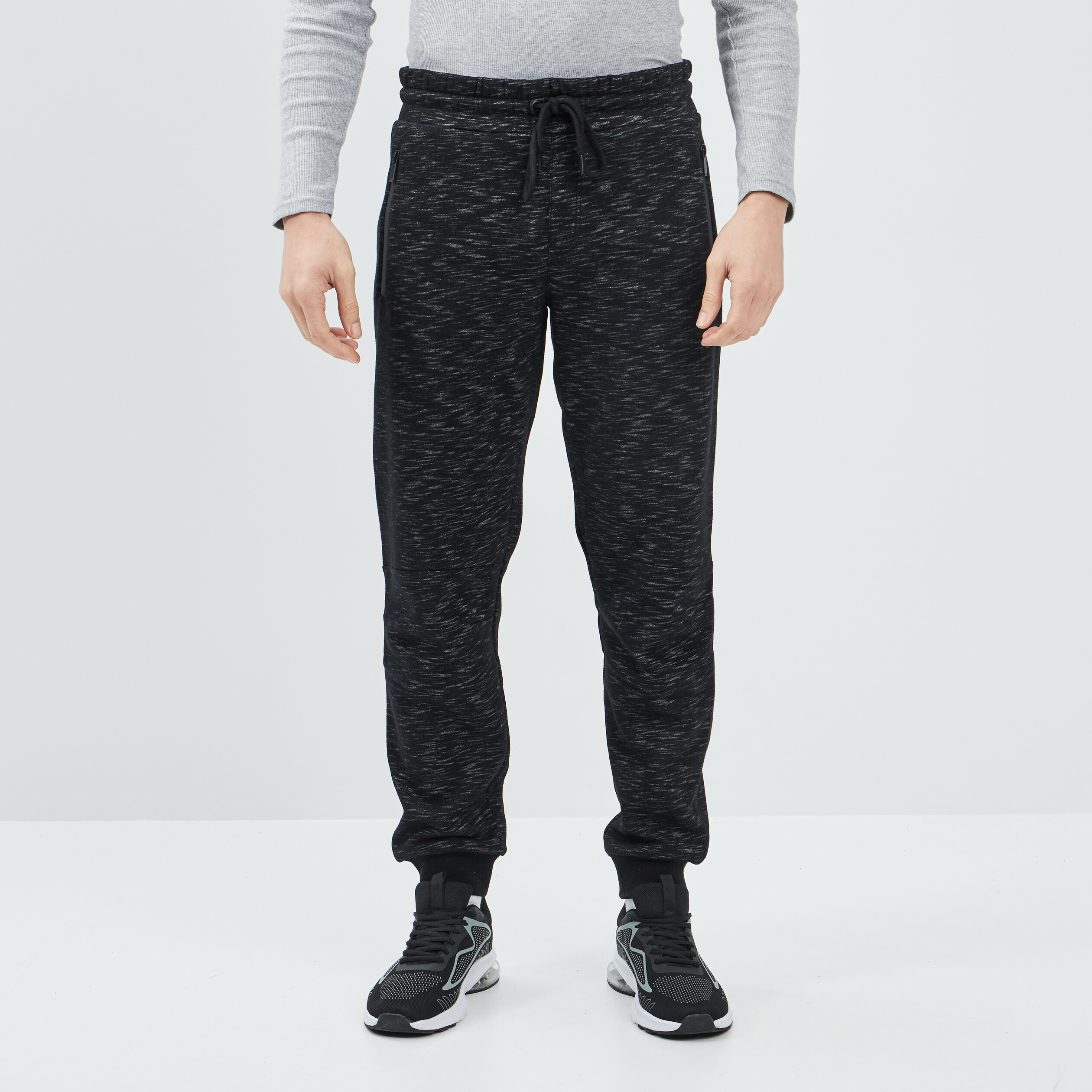 Pantalon jogging taille élastiquée noir homme | La Halle