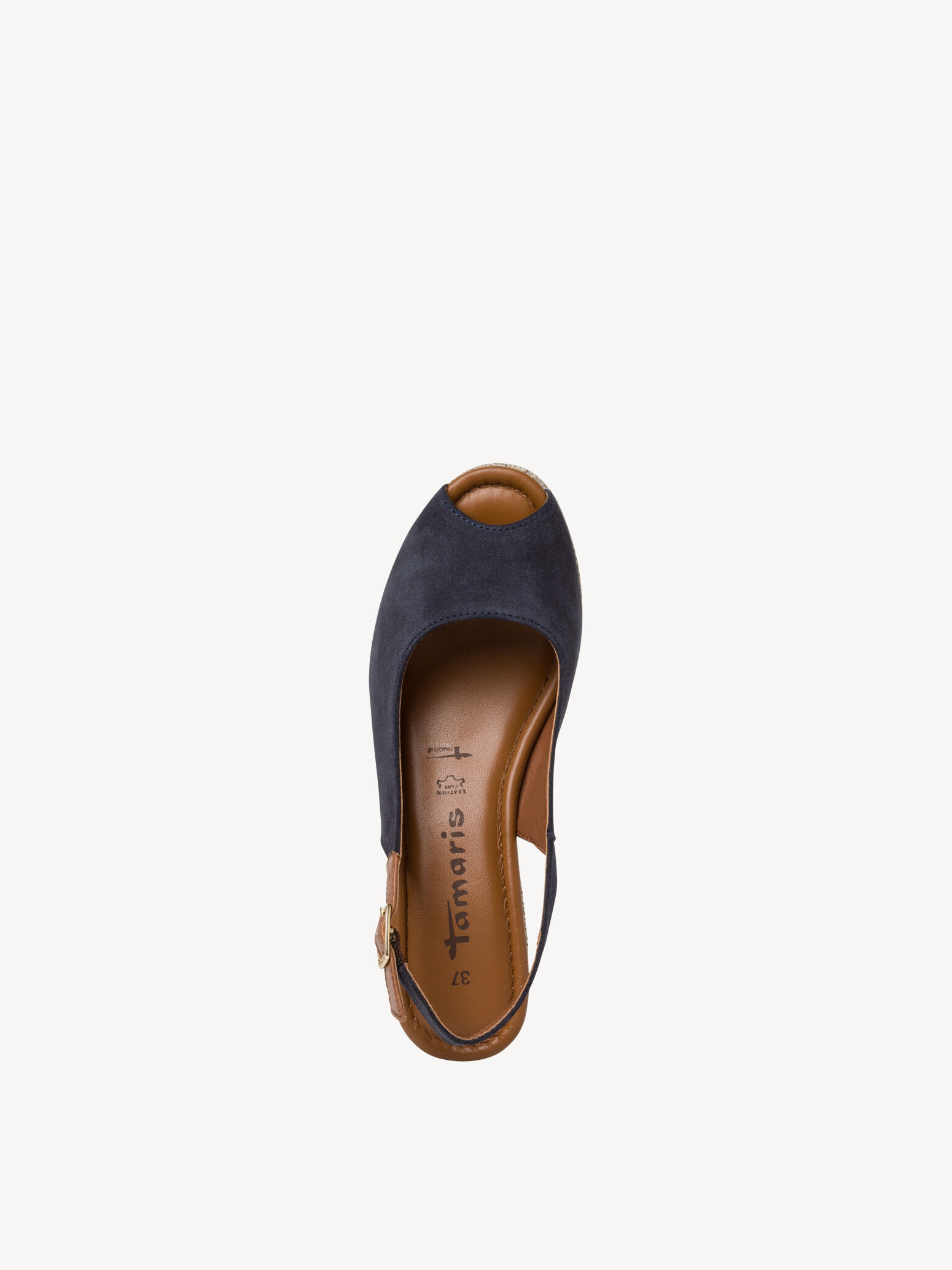 Sandale à talon en cuir - bleu