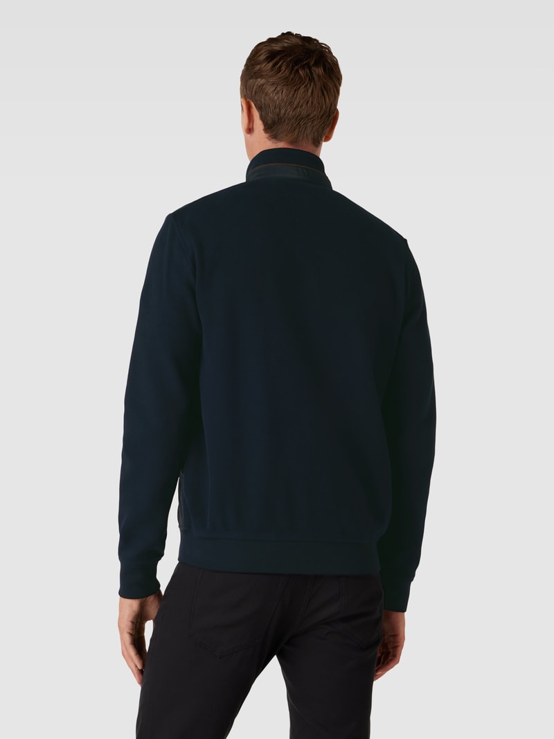 Sweatjacke mit Label-Details in marineblau