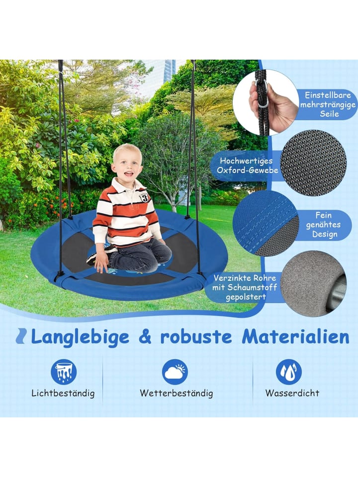 COSTWAY Nestschaukel Ø100cm 3-15 Jahre in Hellblau günstig kaufen onesize