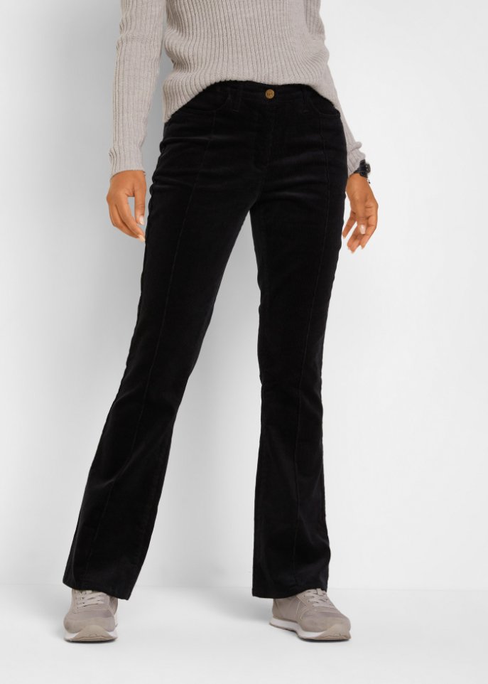 Bootcut-Stretch-Cordhose mit Biesen und Bequembund