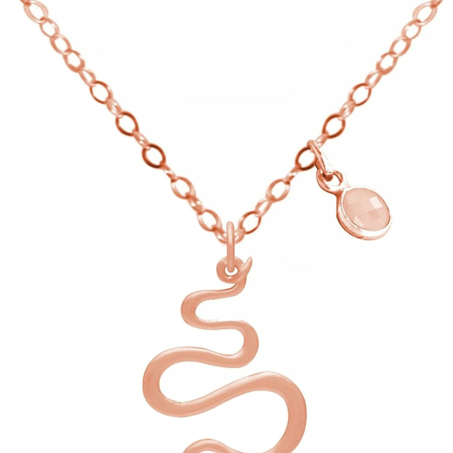 Kette mit Anhänger 'SCHLANGE ROSENQUARZ'