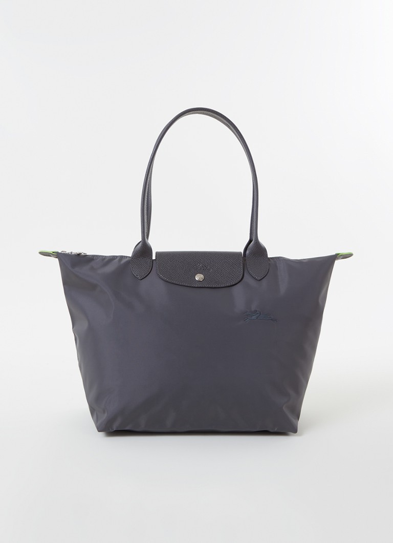 Longchamp Le Pliage Vihreä olkalaukku L nahkayksityiskohdilla
