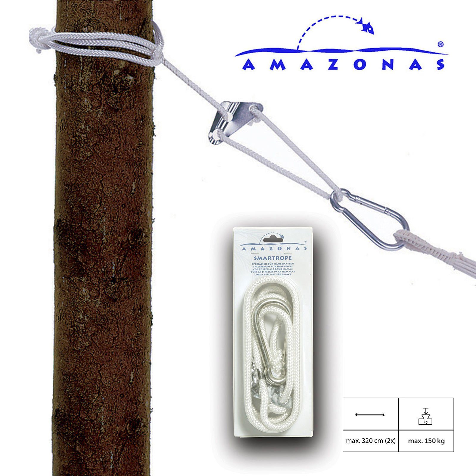 Amazonas Hängematte Smartrope Hängematten Befestigung Seil, Set Hängesessel Baum Befestigung