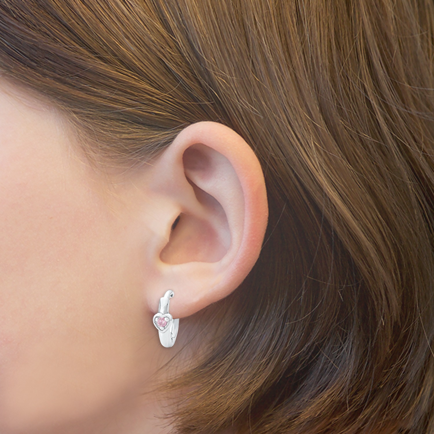 Creolen für Mädchen. 925 Sterling Silber | Herz