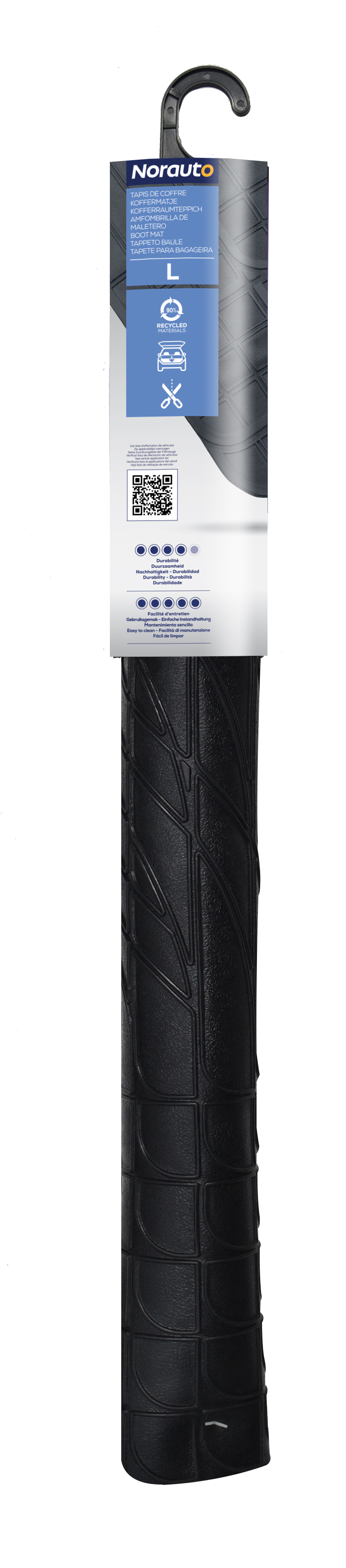 Universal Kofferraummatte aus PVC von Norauto, Größe L, 120 X 80 cm in Schwarz, 1 Stück - ATU