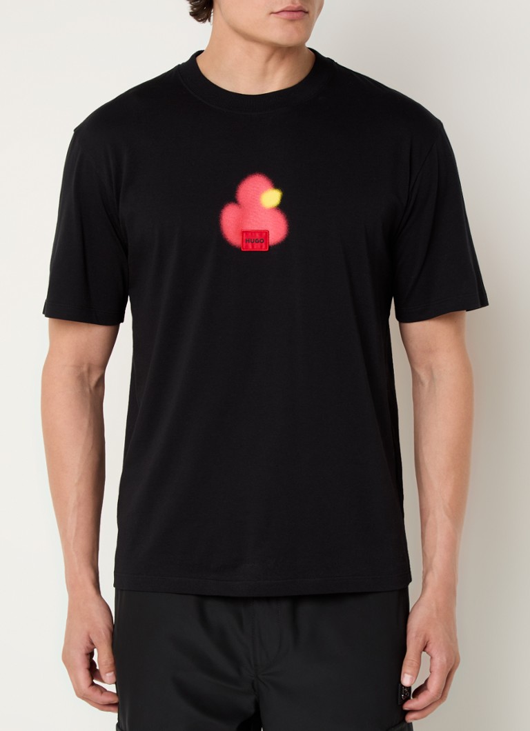 HUGO BOSS  Dilippers T-shirt met logo- en backprint