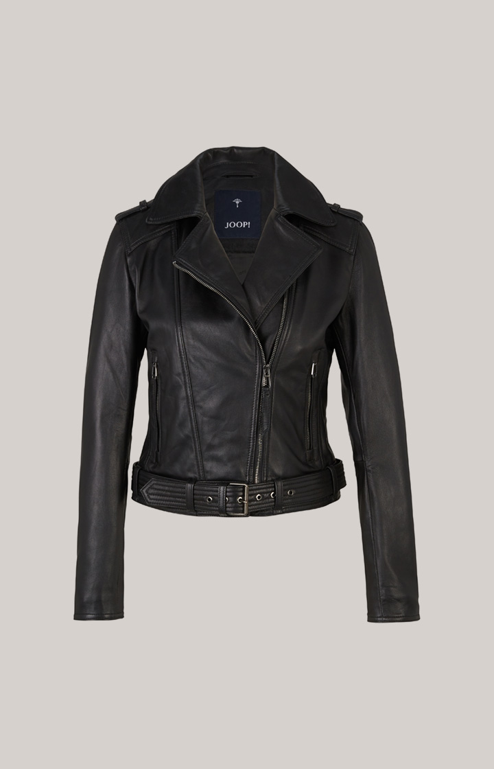 Biker-Lederjacke in Schwarz