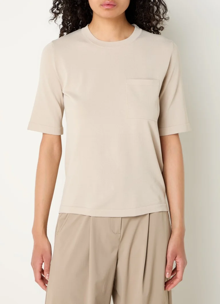 MaxMara Tahiti T-shirt with chest pocket and texture