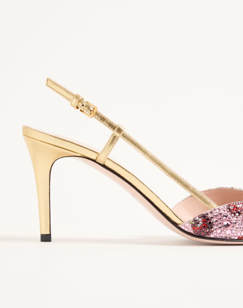 Sapato de salto VLogo Signature Slingback com bordado Cherryfic 80mm
