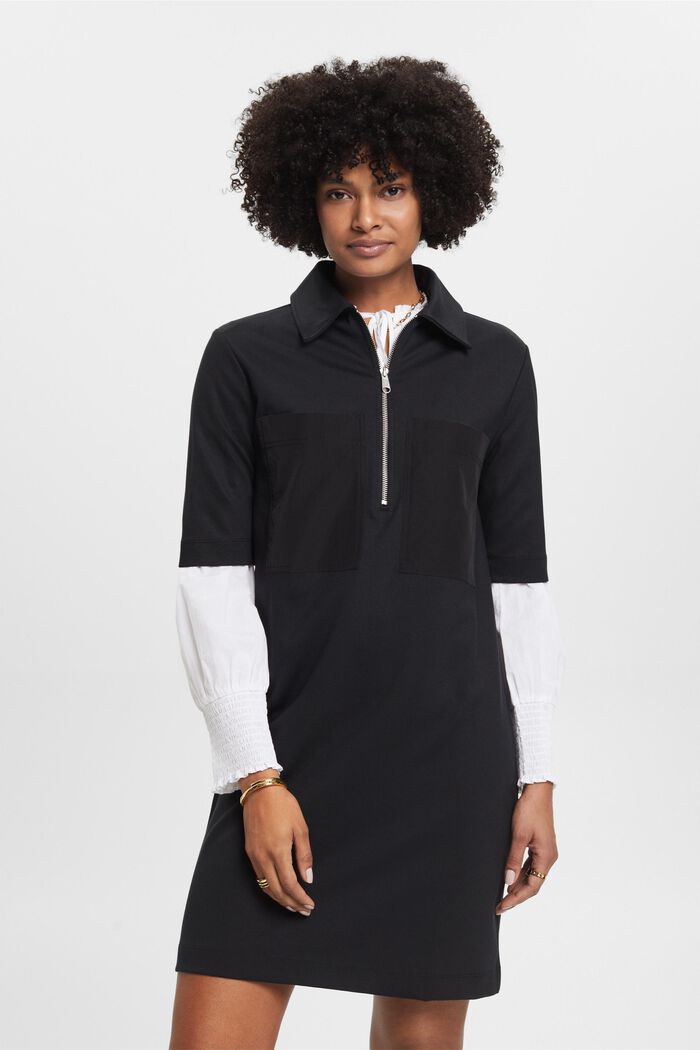 Jersey-Polokleid mit Reißverschluss