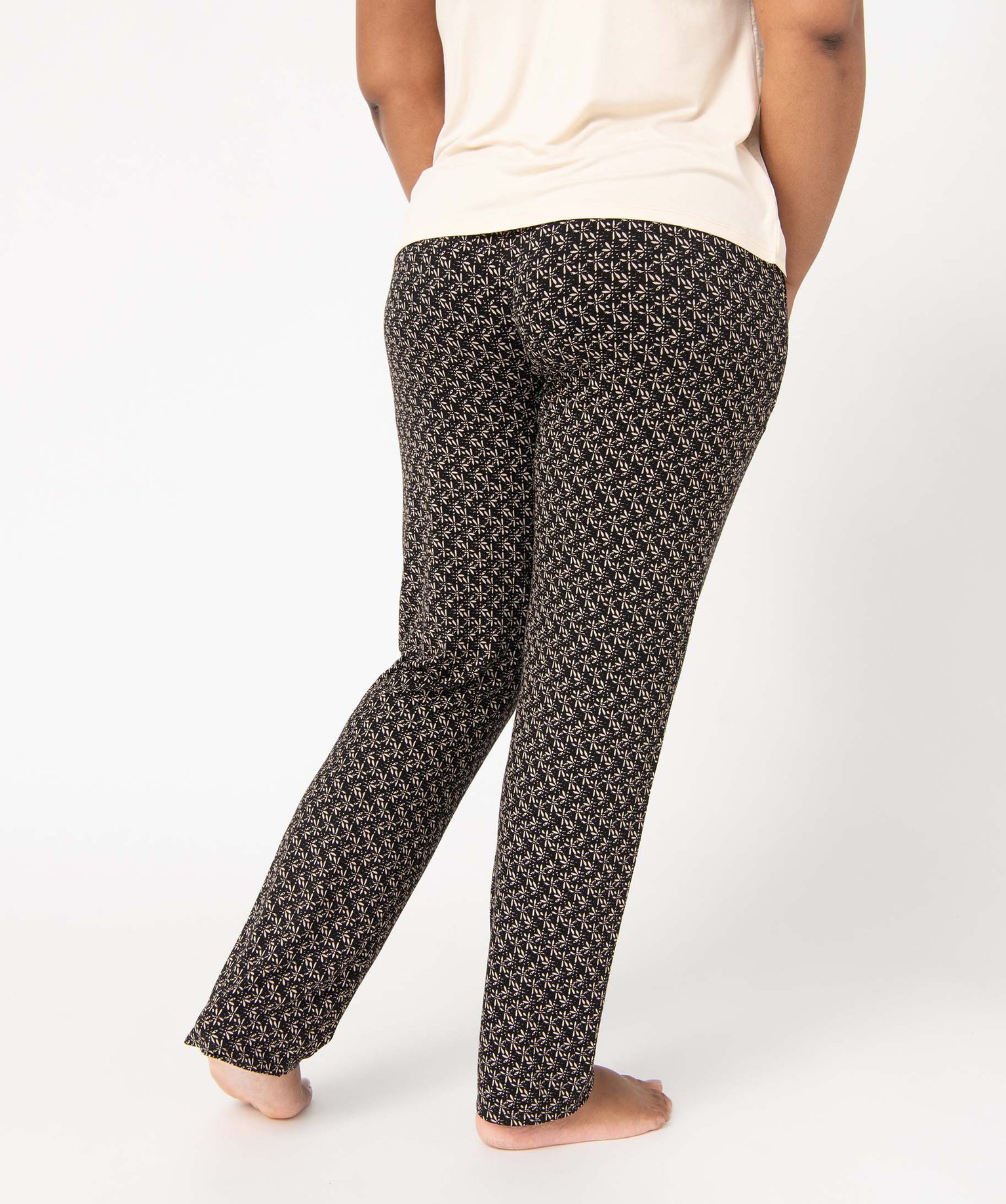 Pantalon de pyjama femme grande taille en jersey imprimé imprime | GEMO